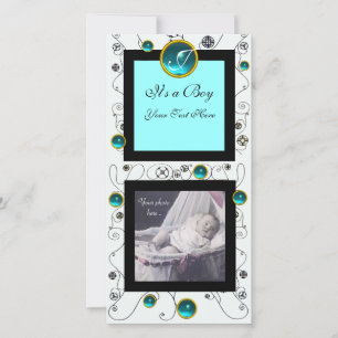 EXTRAVAGANTE WIRBEL BABY BOY MONOGRAM, Aquamarine  Ankündigung