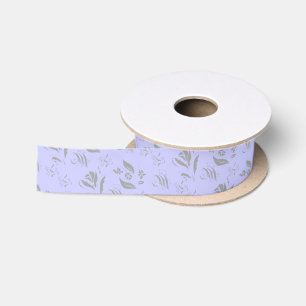 Extravagante Wirble Blume Muster auf Periwinkle Satinband