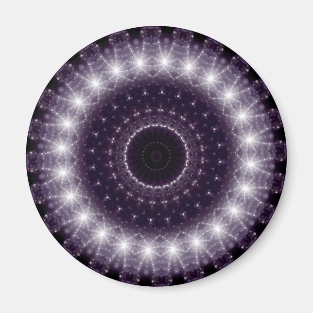 Extravagante, zarte Schwarz-Weiß-Rundstrecke Magnet (Vorne)
