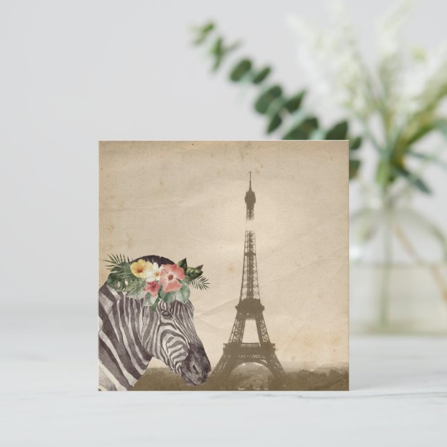 Extravagante Zebra- und Eiffelturm-Flachbildschirm (Stehend Vorderseite)