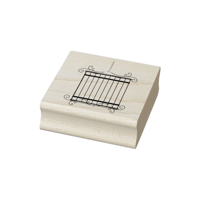 Extravaganter Birdcage mit Briefmarke aus Gummituc Gummistempel (Stempel)
