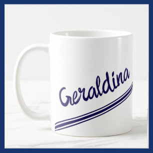 Extravaganter Blauer Name auf Schlichtem Weiß Kaffeetasse