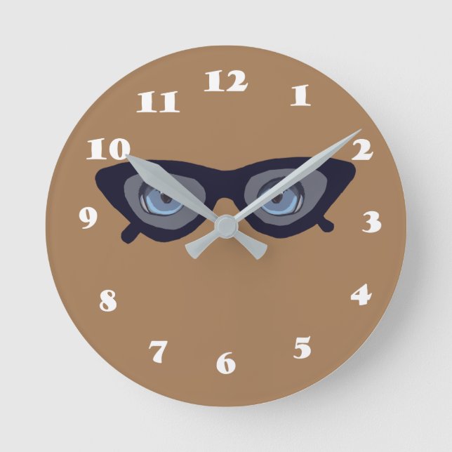 Extravaganter Blick Runde Wanduhr (Vorderseite)