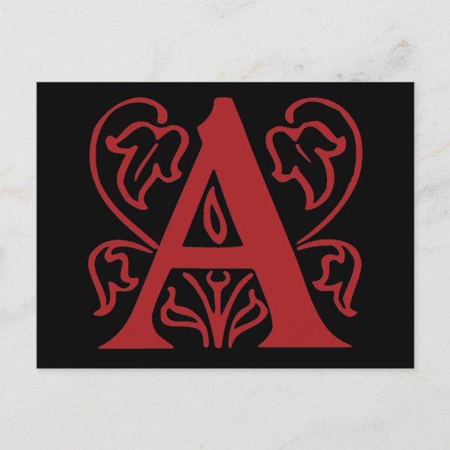 Extravaganter Buchstabe A Postkarte (Vorderseite)