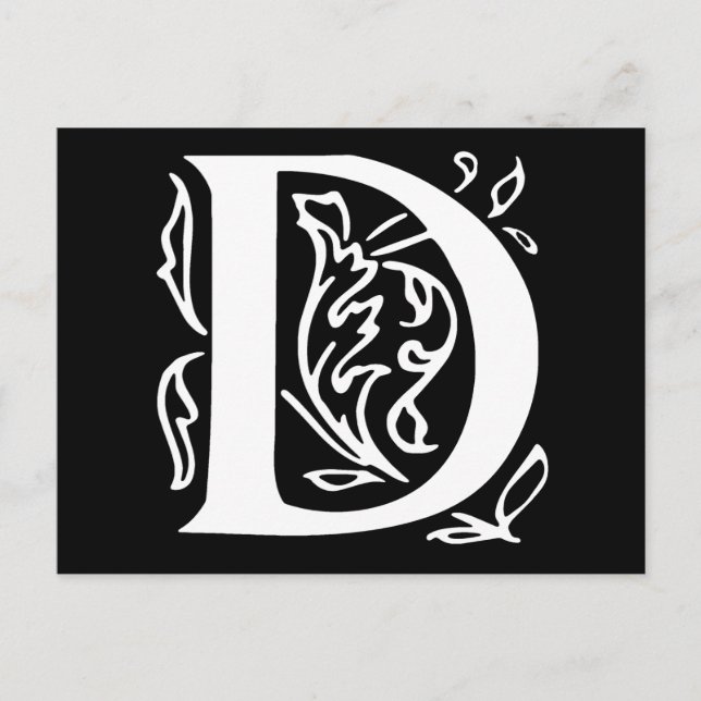 Extravaganter Buchstabe D Postkarte (Vorderseite)