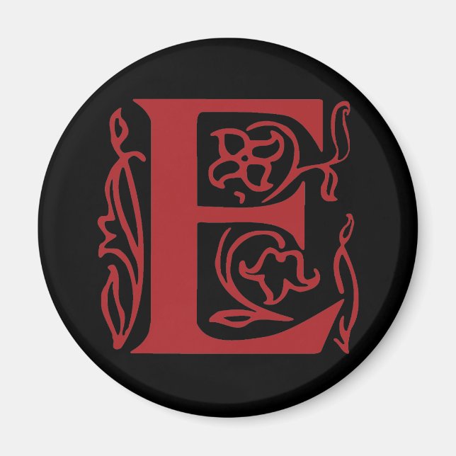 Extravaganter Buchstabe E Magnet (Vorne)