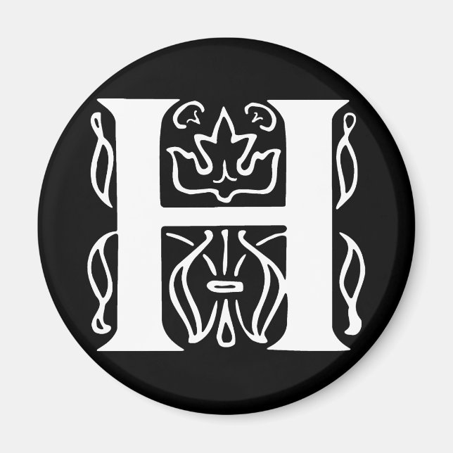 Extravaganter Buchstabe H Magnet (Vorne)