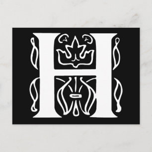 Extravaganter Buchstabe H Postkarte