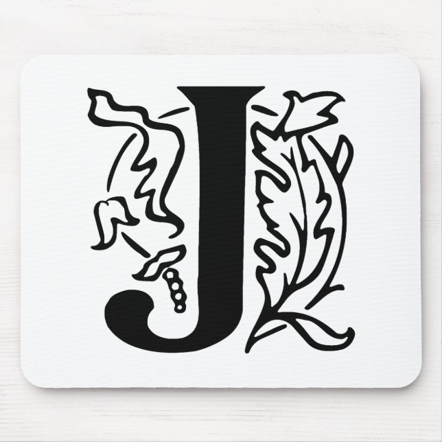 Extravaganter Buchstabe J Mousepad (Vorne)