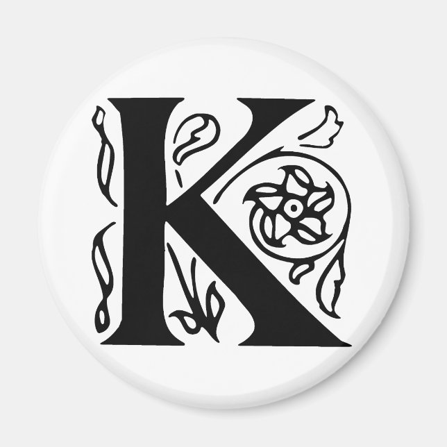 Extravaganter Buchstabe K Magnet (Vorne)