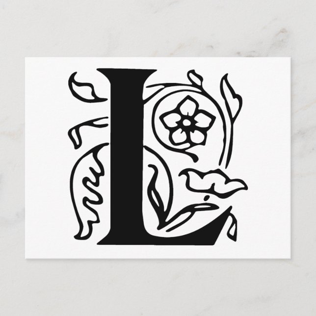 Extravaganter Buchstabe L Postkarte (Vorderseite)