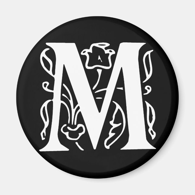 Extravaganter Buchstabe M Magnet (Vorne)