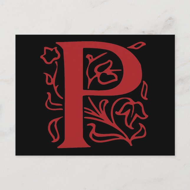 Extravaganter Buchstabe P Postkarte (Vorderseite)