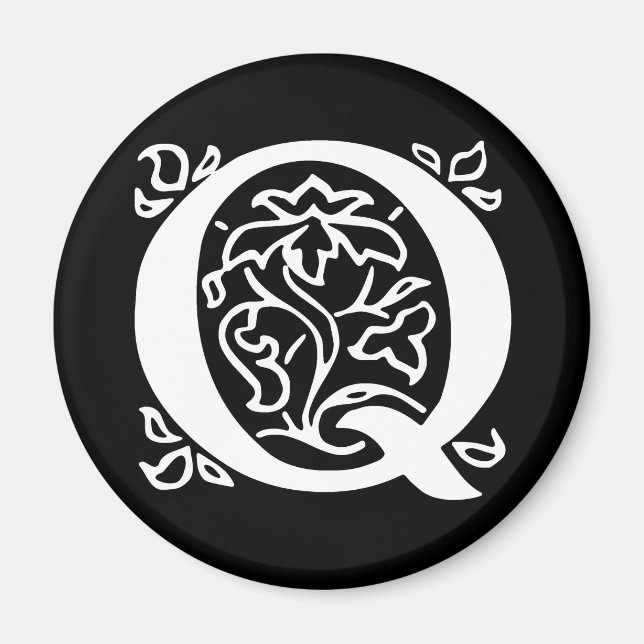 Extravaganter Buchstabe Q Magnet (Vorne)