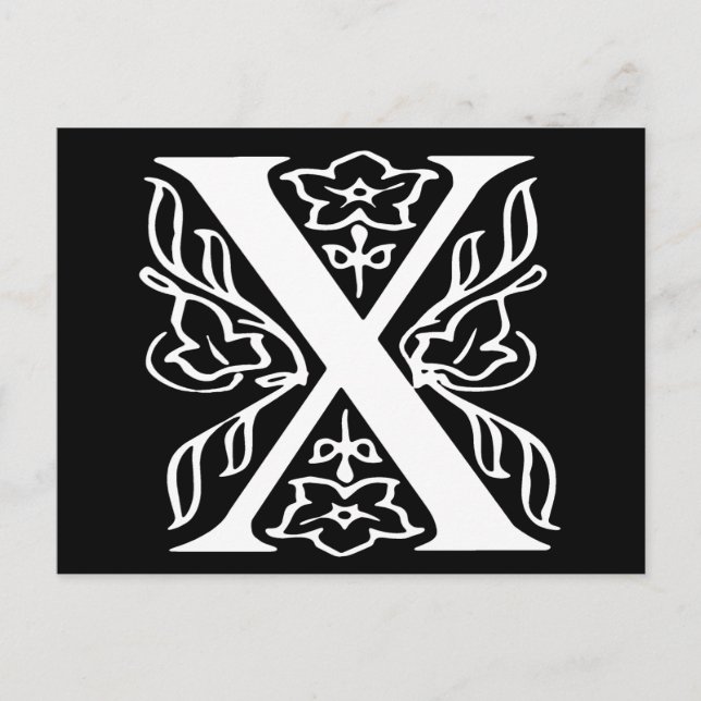 Extravaganter Buchstabe X Postkarte (Vorderseite)