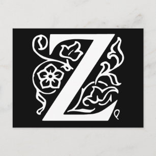 Extravaganter Buchstabe Z Postkarte