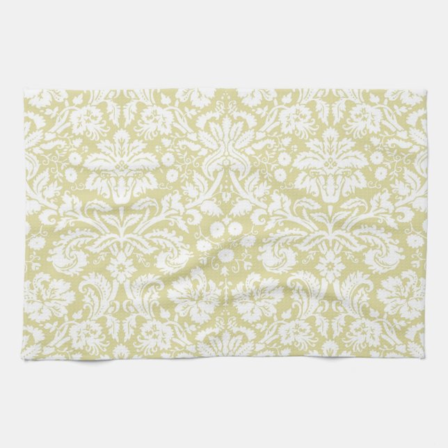Extravaganter Damast aus Gold Geschirrtuch (Horizontal)