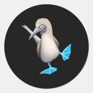 Extravaganter Dancing Sea Bird Funky Blue Foot Boo Runder Aufkleber