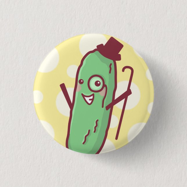 Extravaganter Essiggurken-Knopf Button (Vorderseite)