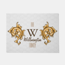 Extravaganter Familienname: Weiße und goldene Laur