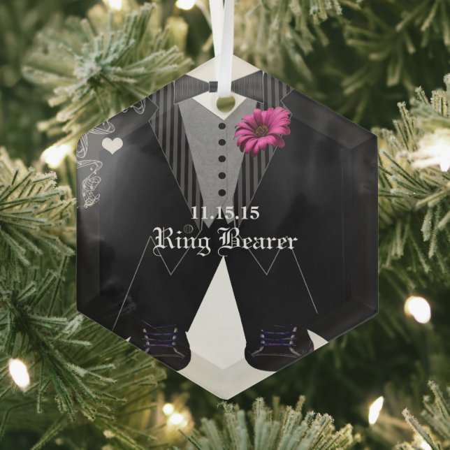 Extravaganter Feet Ring Bearer Hochzeit Weihnachts Ornament Aus Glas (Insitu)