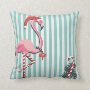 Extravaganter Flamingo bereit zum Weihnachten Kissen