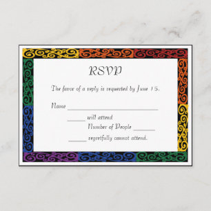 Extravaganter Gay Pride-kundenspezifisches RSVP Karte