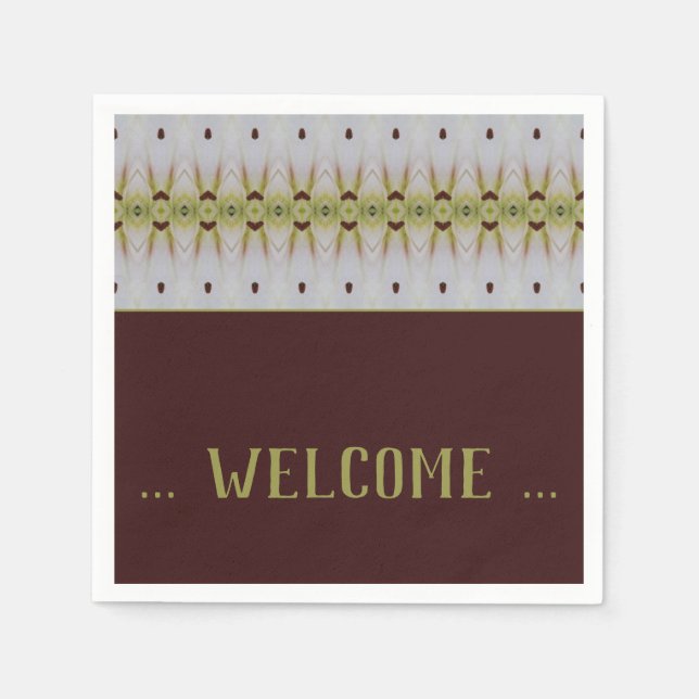 Extravaganter Gemusterter Designer Papiercocktail Serviette (Vorderseite)