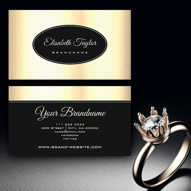 Extravaganter Gold Effekt Eleganter schwarzer Circ Visitenkarte (Von Creator hochgeladen)