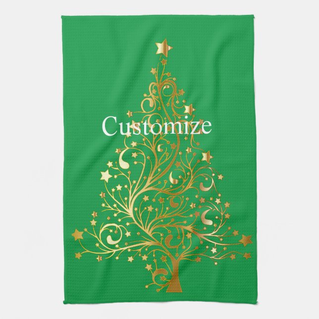 Extravaganter Goldbaum Thunder_Cove Geschirrtuch (Vertikal)