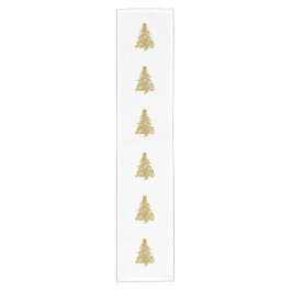 Extravaganter Goldweihnachtsbaum-klassischer Retro Kurzer Tischläufer