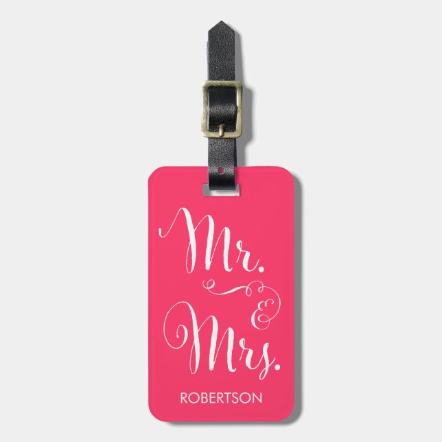 Extravaganter Herr u. Frau Luggage Tag - heißes Gepäckanhänger (Vorderseite vertikal)