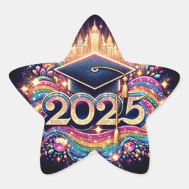 Extravaganter Hochschulabschluss 2025 Stern-Aufkleber