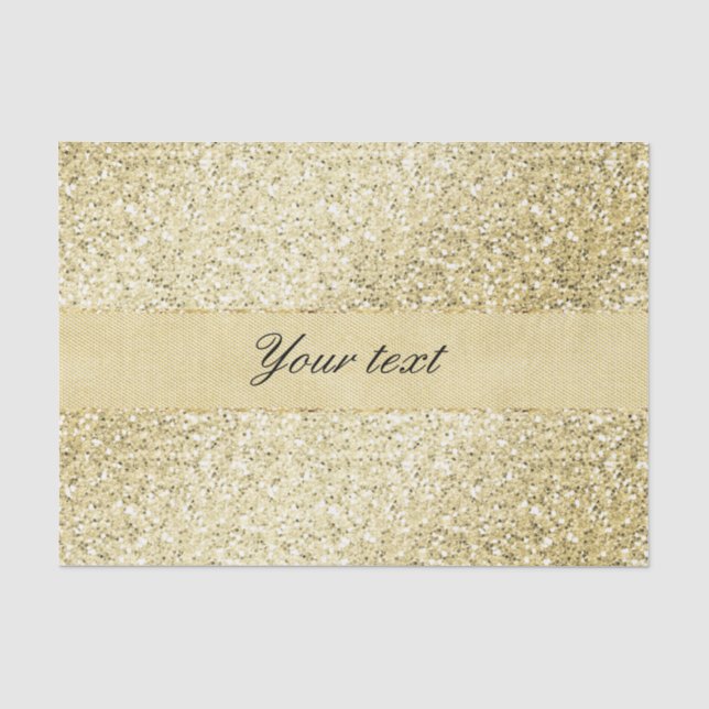Extravaganter Imitat-GoldGlitzer personalisiert Seidenpapier (Vorderseite)