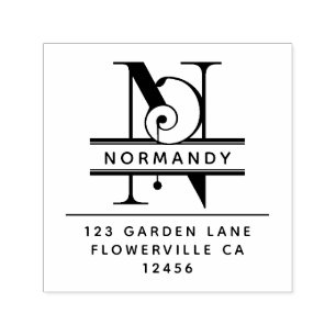 Extravaganter Kopfbrief - N - Rücksendeadresse Mon Permastempel