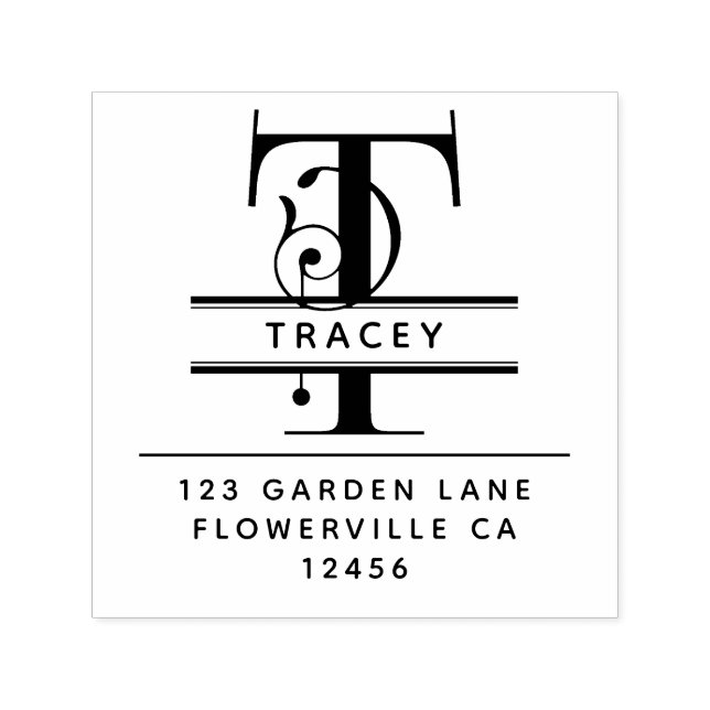 Extravaganter Kopfbrief - T - Rücksendeadresse Mon Permastempel (Design)