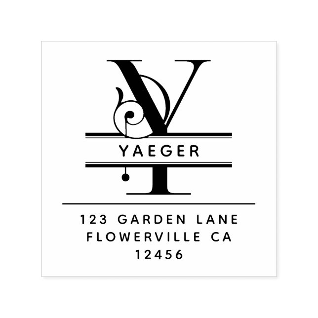 Extravaganter Kopfbrief - Y - Rücksendeadresse Mon Permastempel (Design)