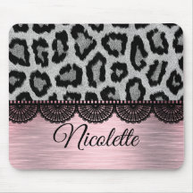 Extravaganter Leopard und Spitzen mit rosa Blüte