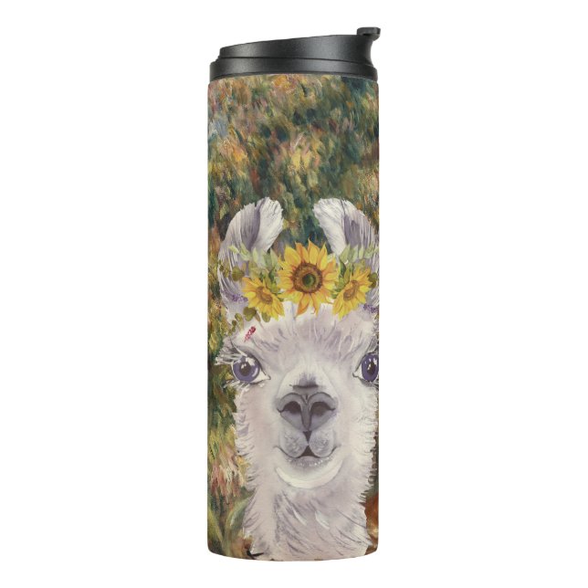 Extravaganter Llama- und Renoir-Bauernhof Thermosbecher (Nach links gedreht)