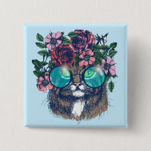 Extravaganter Maine-Waschbär Button