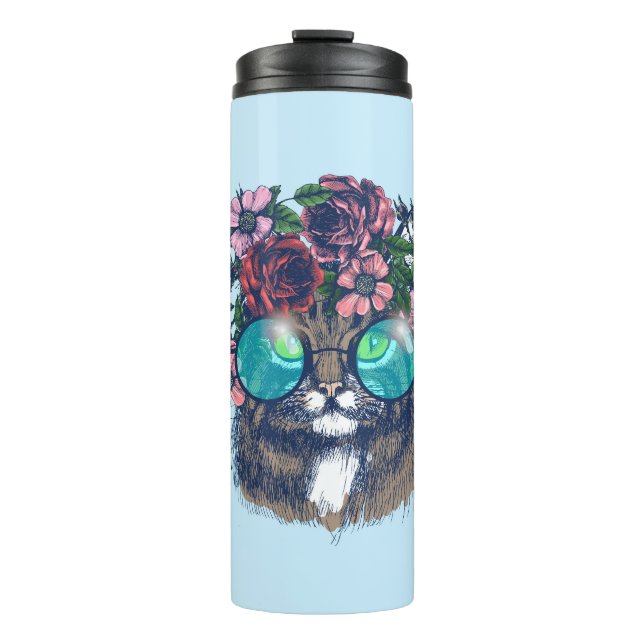 Extravaganter Maine-Waschbär Thermosbecher (Vorderseite)