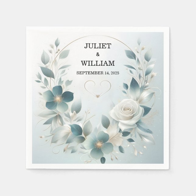 Extravaganter Metallglam Shiny High End Silver Wed Serviette (Vorderseite)