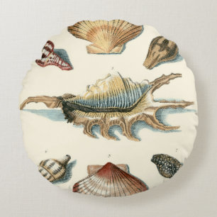 Extravaganter Muschel-Strand Rundes Kissen