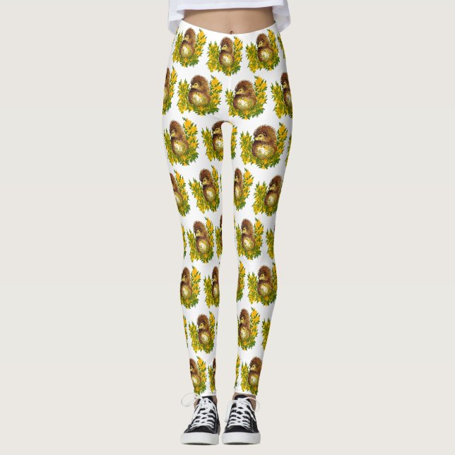 Extravaganter Niedlicher Igel Wasserfarbe Phantast Leggings (Vorderseite)