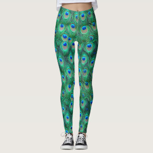 Extravaganter Pfau versieht alle vorbei mit Federn Leggings