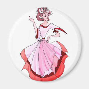 Extravaganter rosa Tänzer Magnet