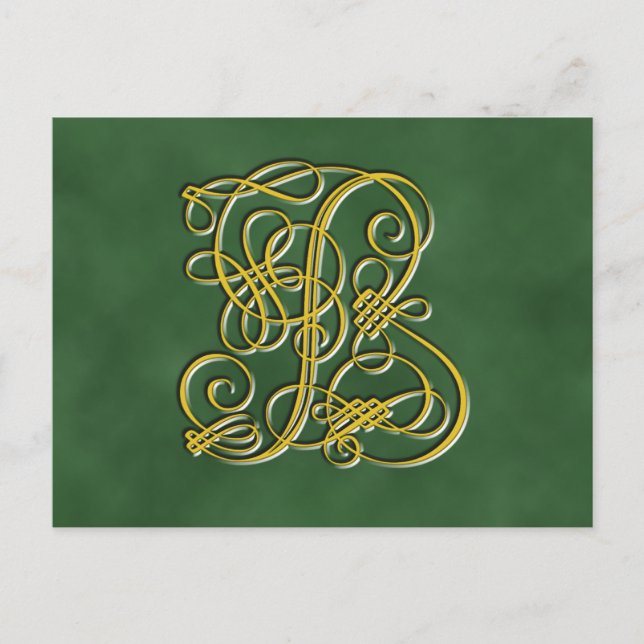 Extravaganter Royal Monogram Letter B Postkarte (Vorderseite)