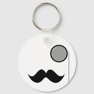 Extravaganter Schnurrbart u. Monocle Schlüsselanhänger