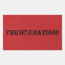 EXTRAVAGANTER schwarzer Text auf Red Linen Foto Rechteckiger Aufkleber