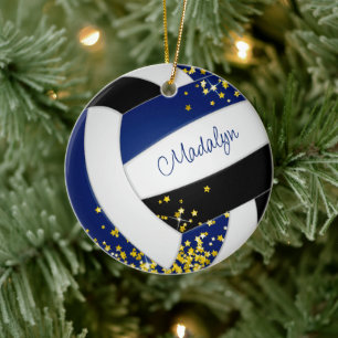extravaganter schwarzer Volleyball mit goldenen St Keramik Ornament